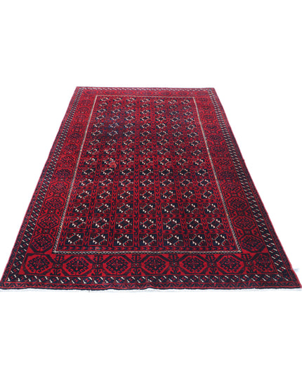 Bokhara 4' 7" X 7' 7" Hand Knotted Wool Rug 4' 7" X 7' 7" (140 X 231) / Red / Wool