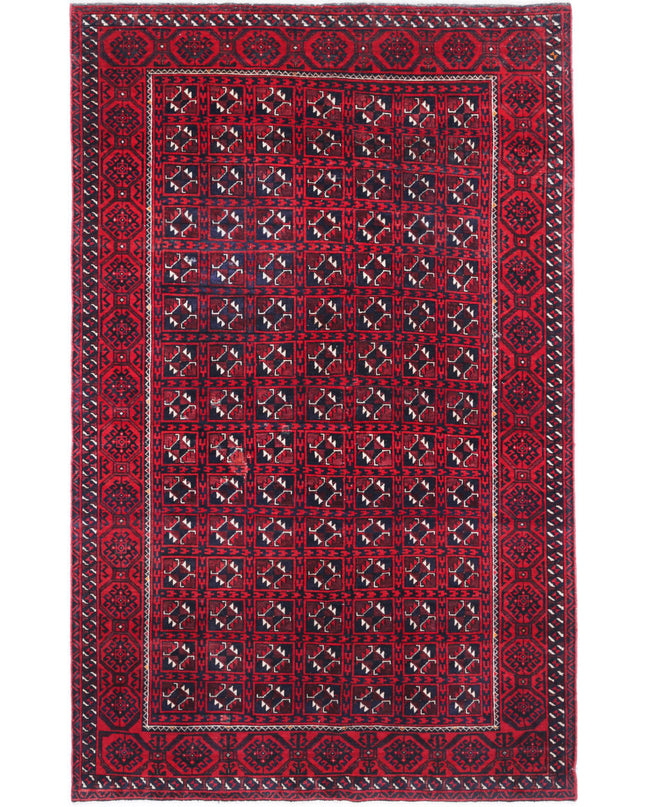 Bokhara 4' 7" X 7' 7" Hand Knotted Wool Rug 4' 7" X 7' 7" (140 X 231) / Red / Wool