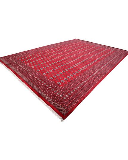 Bokhara 12' 2" X 17' 0" Hand Knotted Wool Rug 12' 2" X 17' 0" (371 X 518) / Red / Wool