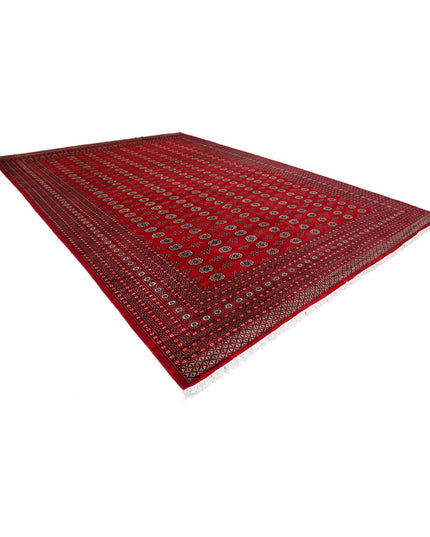 Bokhara 12' 3" X 17' 8" Hand Knotted Wool Rug 12' 3" X 17' 8" (373 X 539) / Red / Wool