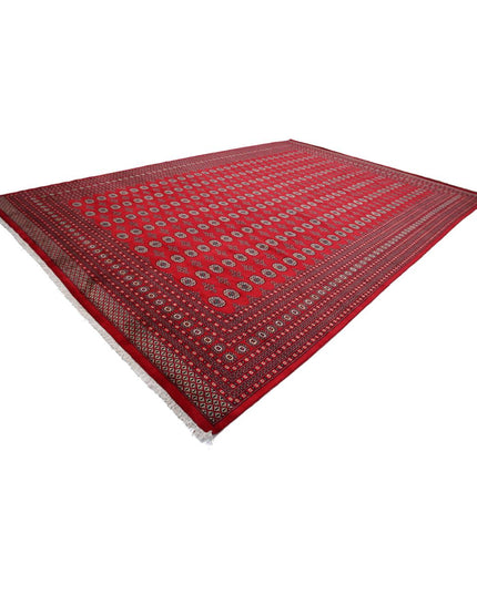 Bokhara 12' 3" X 17' 8" Hand Knotted Wool Rug 12' 3" X 17' 8" (373 X 539) / Red / Wool