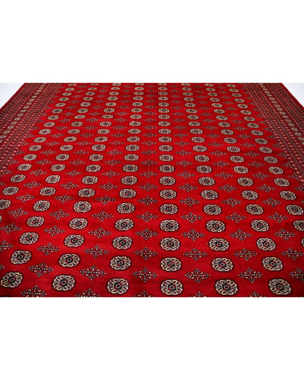Bokhara 12' 3" X 17' 8" Hand Knotted Wool Rug 12' 3" X 17' 8" (373 X 539) / Red / Wool