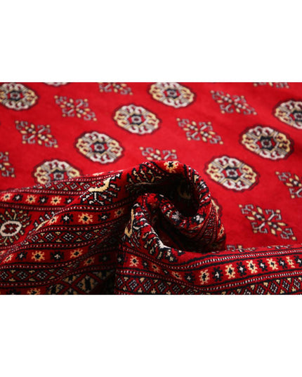 Bokhara 12' 3" X 17' 8" Hand Knotted Wool Rug 12' 3" X 17' 8" (373 X 539) / Red / Wool