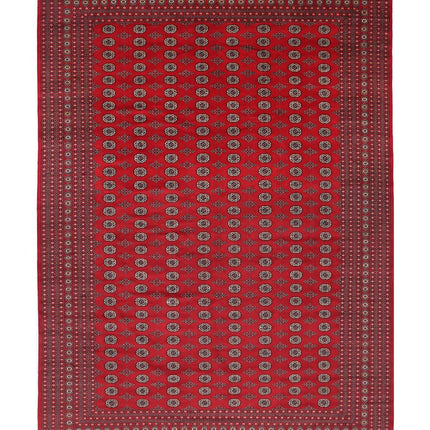 Bokhara 12' 3" X 17' 8" Hand Knotted Wool Rug 12' 3" X 17' 8" (373 X 539) / Red / Wool