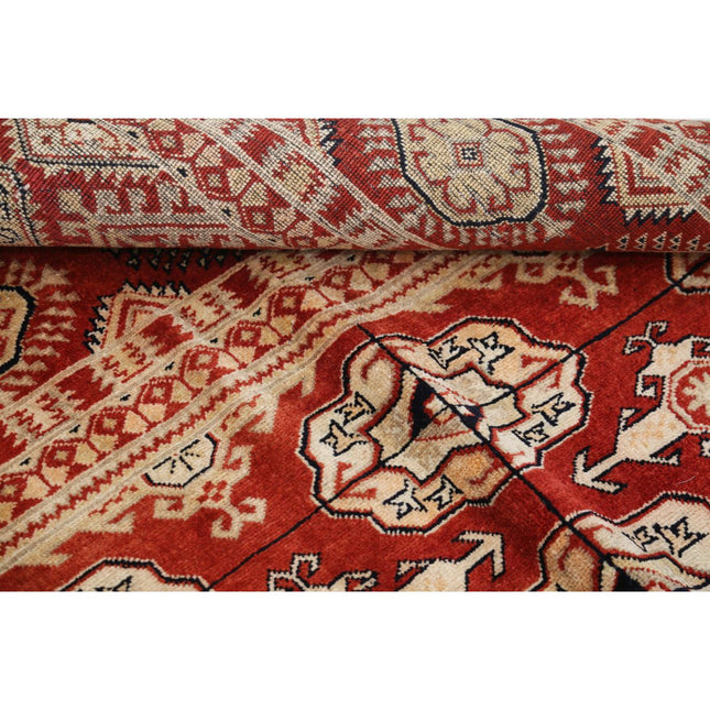 Bokhara 6' 8" X 8' 2" Hand Knotted Wool Rug 6' 8" X 8' 2" (203 X 249) / Red / Red