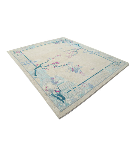 Chinese 8' 1" X 9' 7" Hand Knotted Wool Rug 8' 1" X 9' 7" (246 X 292) / Brown / Wool