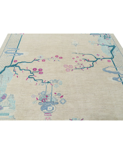 Chinese 8' 1" X 9' 7" Hand Knotted Wool Rug 8' 1" X 9' 7" (246 X 292) / Brown / Wool