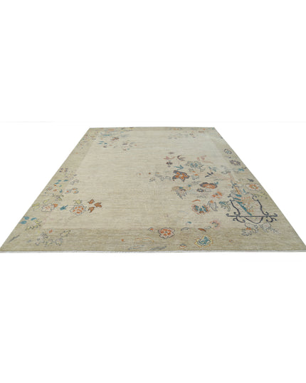 Chinese 8' 11" X 11' 11" Hand Knotted Wool Rug 8' 11" X 11' 11" (272 X 363) / Gold / Wool