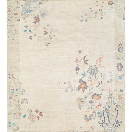 Chinese 8' 11" X 11' 11" Hand Knotted Wool Rug 8' 11" X 11' 11" (272 X 363) / Gold / Wool