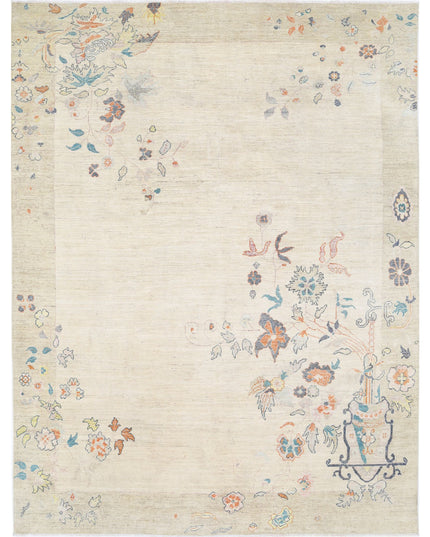 Chinese 8' 11" X 11' 11" Hand Knotted Wool Rug 8' 11" X 11' 11" (272 X 363) / Gold / Wool