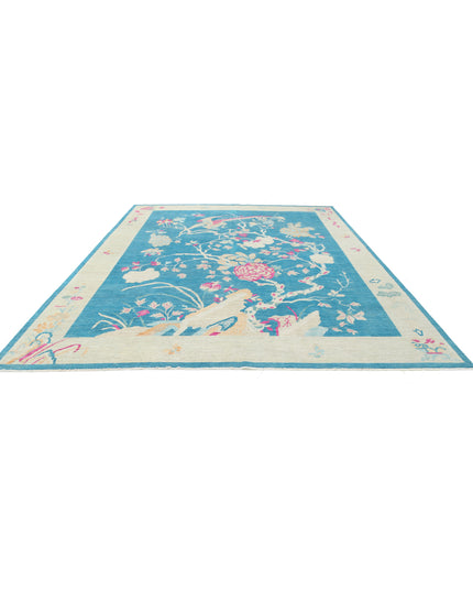 Chinese 10' 2" X 13' 8" Hand Knotted Wool Rug 10' 2" X 13' 8" (310 X 417) / Blue / Wool