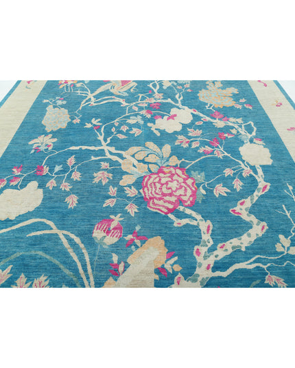 Chinese 10' 2" X 13' 8" Hand Knotted Wool Rug 10' 2" X 13' 8" (310 X 417) / Blue / Wool