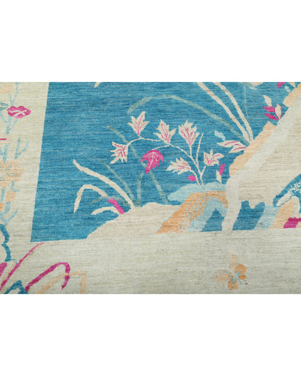 Chinese 10' 2" X 13' 8" Hand Knotted Wool Rug 10' 2" X 13' 8" (310 X 417) / Blue / Wool