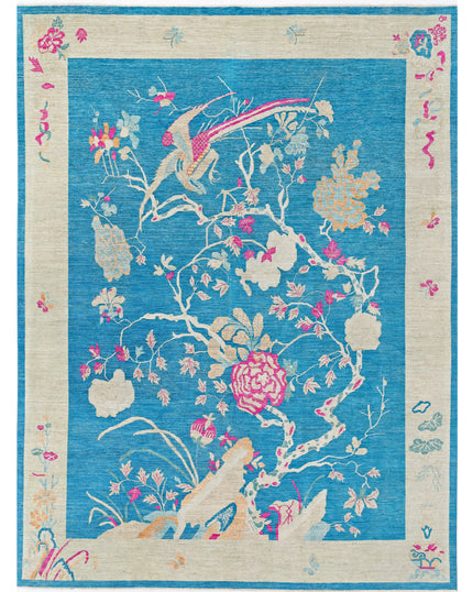 Chinese 10' 2" X 13' 8" Hand Knotted Wool Rug 10' 2" X 13' 8" (310 X 417) / Blue / Wool