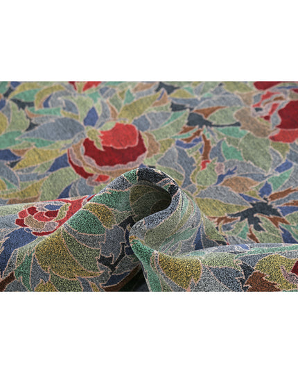 Floral 6' 0" X 9' 0" Hand Knotted Wool Rug 6' 0" X 9' 0" (183 X 274) / Blue / Wool