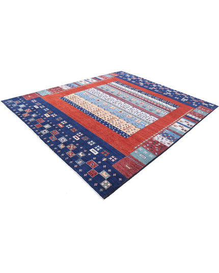 Gabbeh 8' 2" X 9' 9" Hand Knotted Wool Rug 8' 2" X 9' 9" (249 X 297) / Blue / Wool