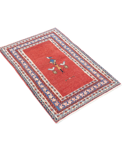 Gabbeh 2' 4" X 3' 6" Hand Knotted Wool Rug 2' 4" X 3' 6" (71 X 107) / Rust / Wool