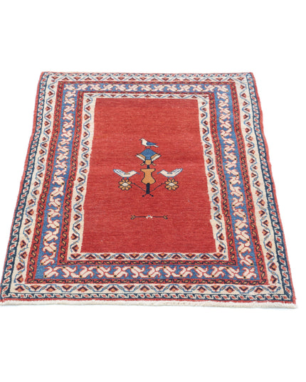 Gabbeh 2' 4" X 3' 6" Hand Knotted Wool Rug 2' 4" X 3' 6" (71 X 107) / Rust / Wool