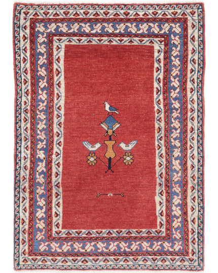 Gabbeh 2' 4" X 3' 6" Hand Knotted Wool Rug 2' 4" X 3' 6" (71 X 107) / Rust / Wool