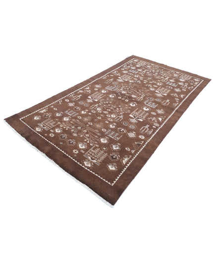 Gabbeh 4' 9" X 9' 0" Hand Knotted Wool Rug 4' 9" X 9' 0" (145 X 274) / Brown / Wool