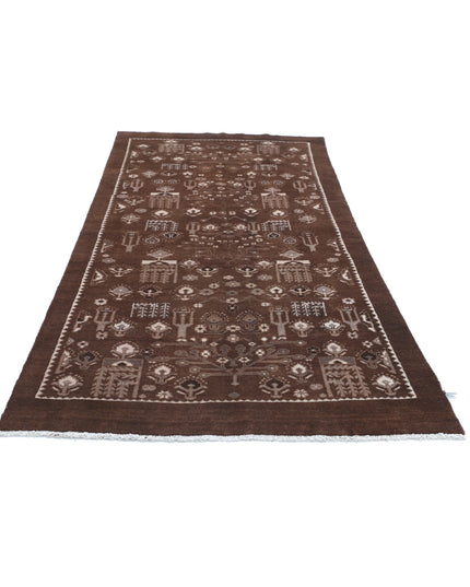 Gabbeh 4' 9" X 9' 0" Hand Knotted Wool Rug 4' 9" X 9' 0" (145 X 274) / Brown / Wool