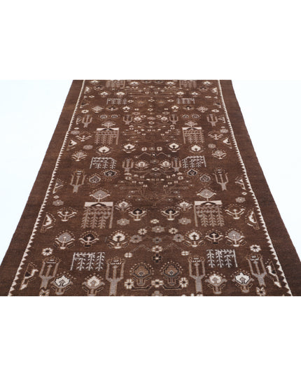 Gabbeh 4' 9" X 9' 0" Hand Knotted Wool Rug 4' 9" X 9' 0" (145 X 274) / Brown / Wool