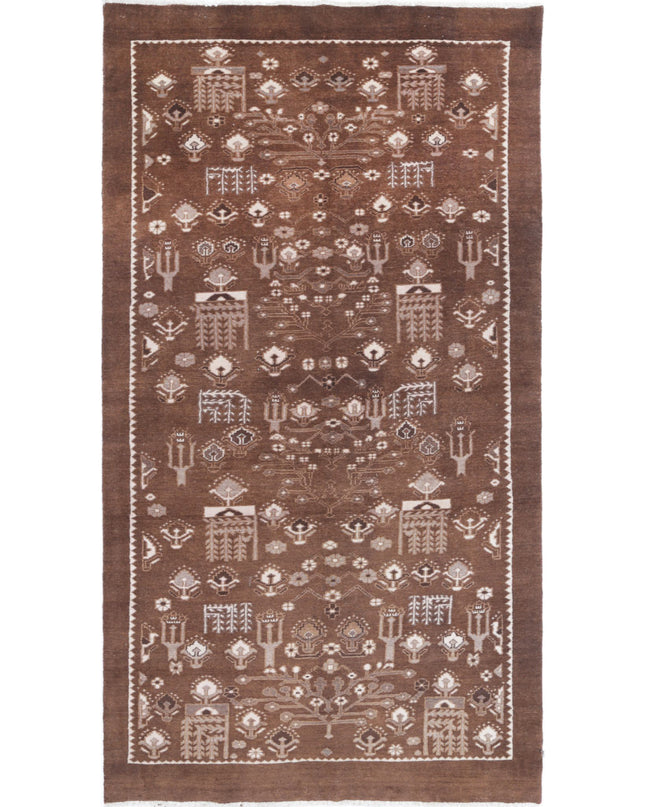 Gabbeh 4' 9" X 9' 0" Hand Knotted Wool Rug 4' 9" X 9' 0" (145 X 274) / Brown / Wool