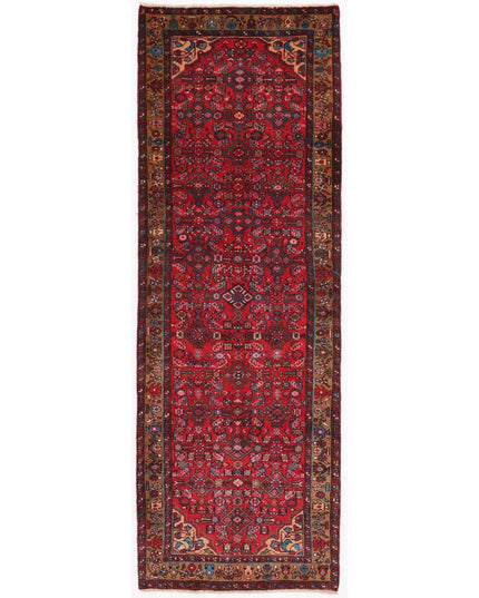 Hamadan 3' 5" X 10' 0" Hand Knotted Wool Rug 3' 5" X 10' 0" (104 X 305) / Red / Wool