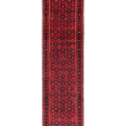 Hamadan 2' 10" X 10' 1" Hand Knotted Wool Rug 2' 10" X 10' 1" (86 X 307) / Red / Wool