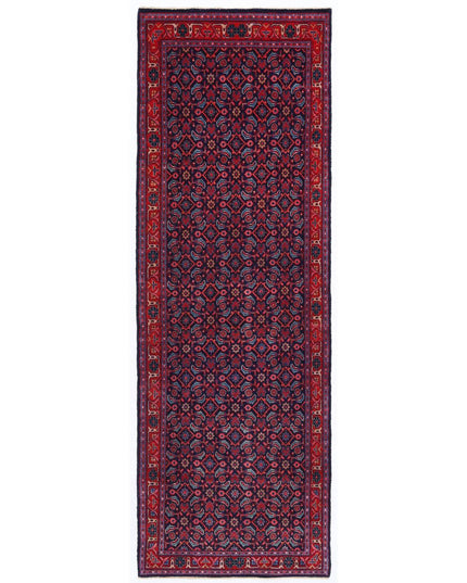 Hamadan 3' 4" X 10' 2" Hand Knotted Wool Rug 3' 4" X 10' 2" (101 X 310) / Blue / Wool