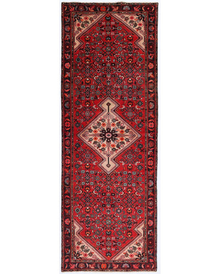 Hamadan 3' 7" X 10' 2" Hand Knotted Wool Rug 3' 7" X 10' 2" (109 X 310) / Red / Wool