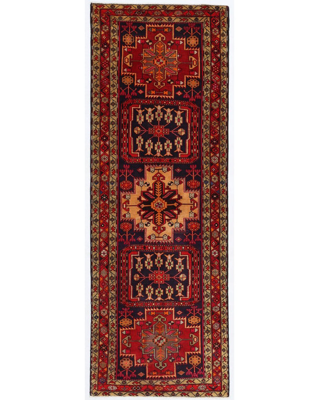 Hamadan 3' 9" X 10' 8" Hand Knotted Wool Rug 3' 9" X 10' 8" (114 X 325) / Red / Wool