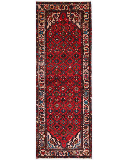 Hamadan 3' 6" X 9' 10" Hand Knotted Wool Rug 3' 6" X 9' 10" (107 X 300) / Red / Wool