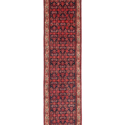 Hamadan 3' 6" X 13' 5" Hand Knotted Wool Rug 3' 6" X 13' 5" (107 X 409) / Blue / Wool