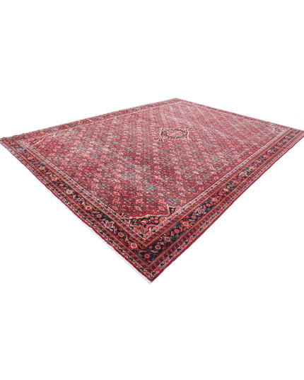 Hamadan 11' 1" X 14' 10" Hand Knotted Wool Rug 11' 1" X 14' 10" (338 X 452) / Red / Wool