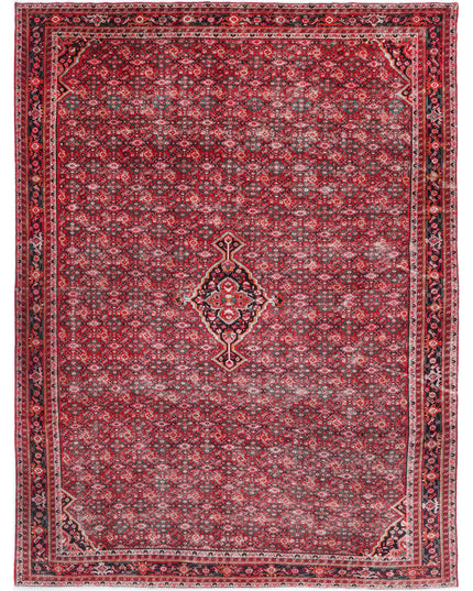 Hamadan 11' 1" X 14' 10" Hand Knotted Wool Rug 11' 1" X 14' 10" (338 X 452) / Red / Wool