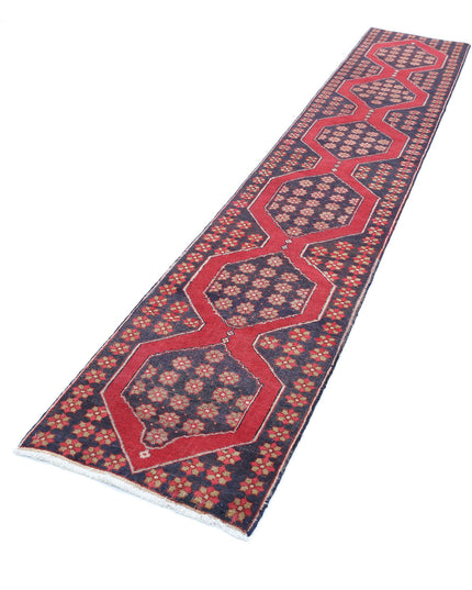 Hamadan 2' 0" X 11' 6" Hand Knotted Wool Rug 2' 0" X 11' 6" (61 X 351) / Black / Wool