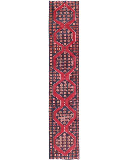 Hamadan 2' 0" X 11' 6" Hand Knotted Wool Rug 2' 0" X 11' 6" (61 X 351) / Black / Wool