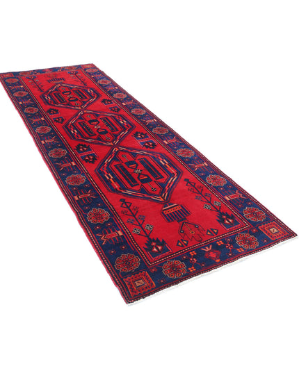 Hamadan 3' 6" X 9' 8" Hand Knotted Wool Rug 3' 6" X 9' 8" (107 X 295) / Red / Wool