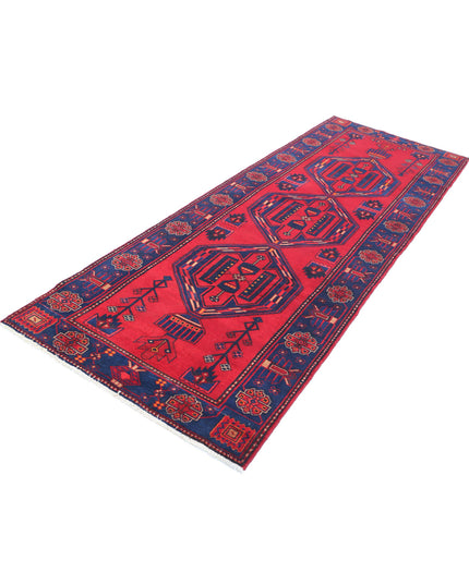 Hamadan 3' 6" X 9' 8" Hand Knotted Wool Rug 3' 6" X 9' 8" (107 X 295) / Red / Wool