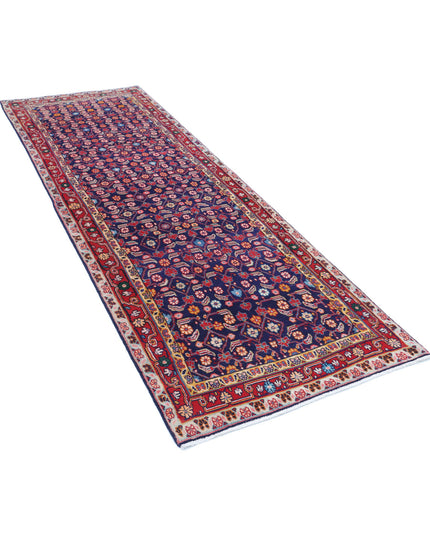 Hamadan 3' 4" X 9' 9" Hand Knotted Wool Rug 3' 4" X 9' 9" (101 X 297) / Blue / Wool