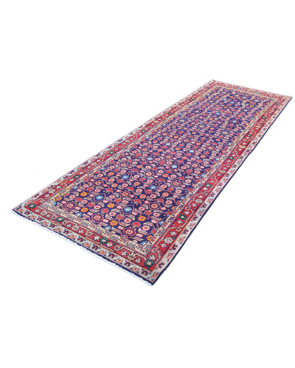 Hamadan 3' 4" X 9' 9" Hand Knotted Wool Rug 3' 4" X 9' 9" (101 X 297) / Blue / Wool