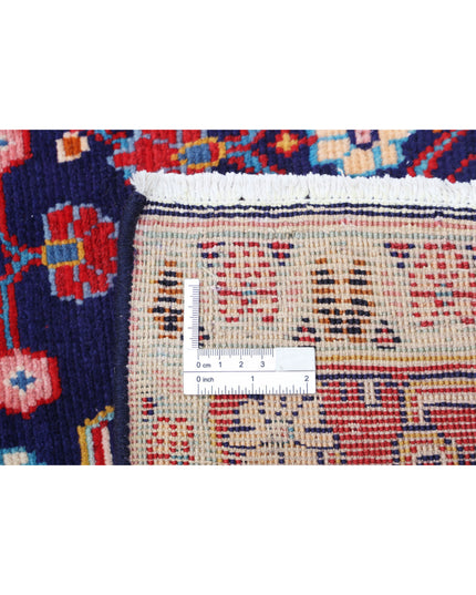 Hamadan 3' 4" X 9' 9" Hand Knotted Wool Rug 3' 4" X 9' 9" (101 X 297) / Blue / Wool