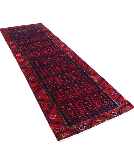 Hamadan 3' 4" X 10' 0" Hand Knotted Wool Rug 3' 4" X 10' 0" (101 X 305) / Blue / Wool