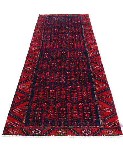 Hamadan 3' 4" X 10' 0" Hand Knotted Wool Rug 3' 4" X 10' 0" (101 X 305) / Blue / Wool
