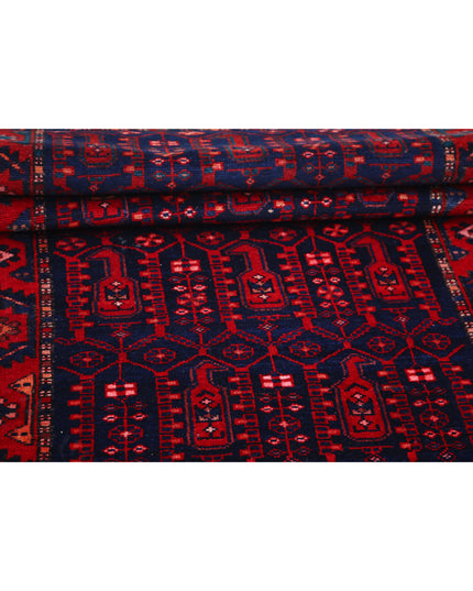 Hamadan 3' 4" X 10' 0" Hand Knotted Wool Rug 3' 4" X 10' 0" (101 X 305) / Blue / Wool