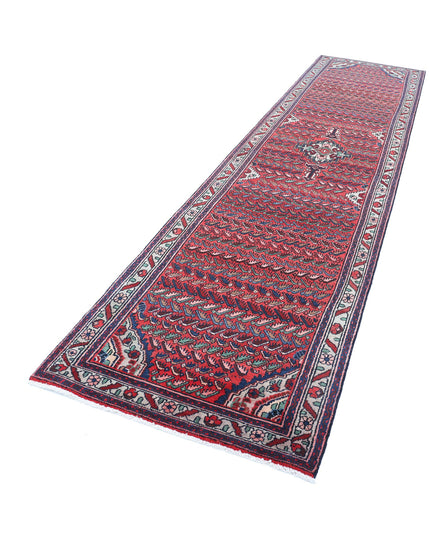 Hamadan 3' 5" X 13' 4" Hand Knotted Wool Rug 3' 5" X 13' 4" (104 X 406) / Pink / Wool