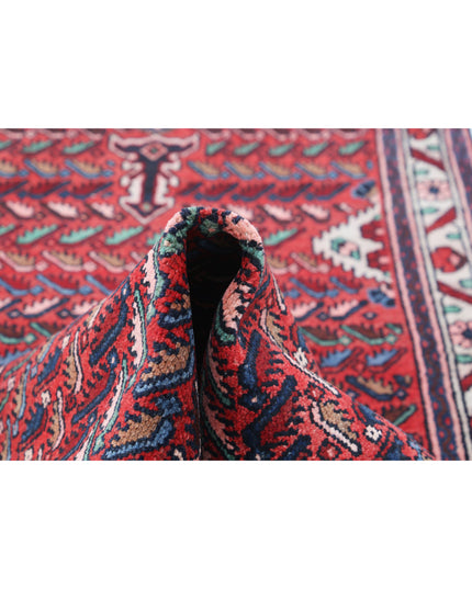 Hamadan 3' 5" X 13' 4" Hand Knotted Wool Rug 3' 5" X 13' 4" (104 X 406) / Pink / Wool