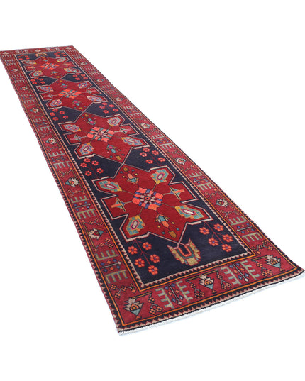 Hamadan 3' 3" X 13' 1" Hand Knotted Wool Rug 3' 3" X 13' 1" (99 X 399) / Black / Wool