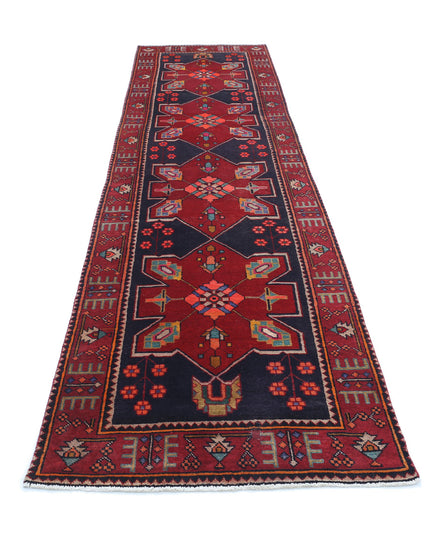 Hamadan 3' 3" X 13' 1" Hand Knotted Wool Rug 3' 3" X 13' 1" (99 X 399) / Black / Wool